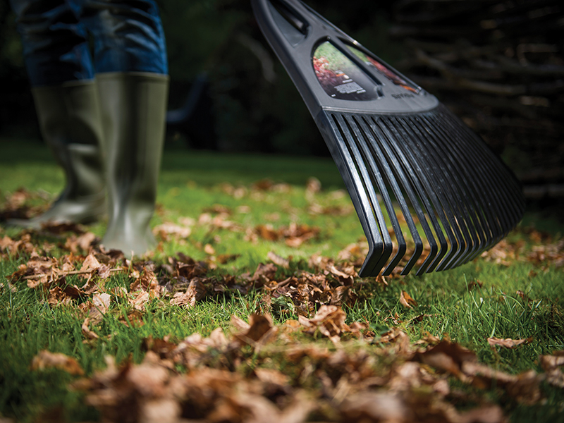 Wide leaf shop rake